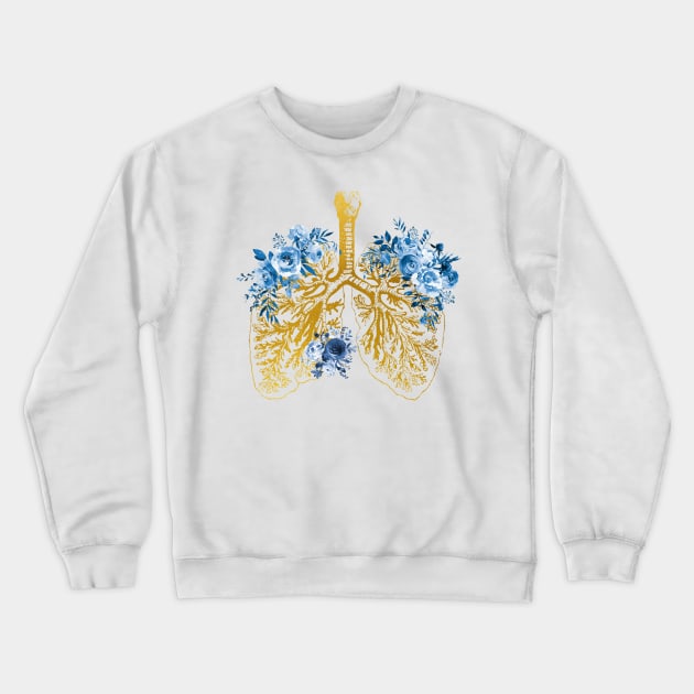 Anatomical Lungs Crewneck Sweatshirt by erzebeth